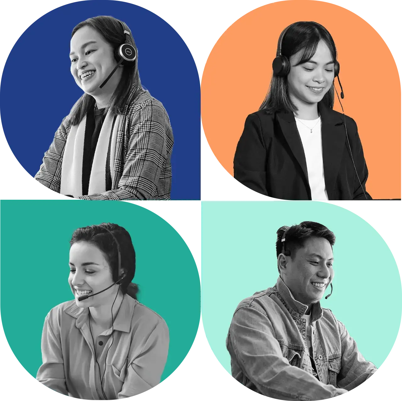 Customer service professionals providing excellent support